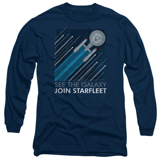 Star Trek Starfleet Recruitment Poster Mens Long Sleeve Shirt Navy Officially Licensed Officially Licensed