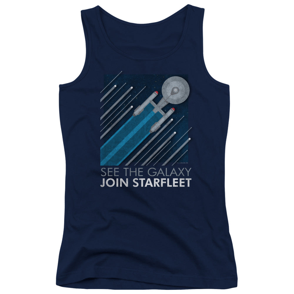 Star Trek Starfleet Recruitment Poster Womens Tank Top Shirt Navy Blue