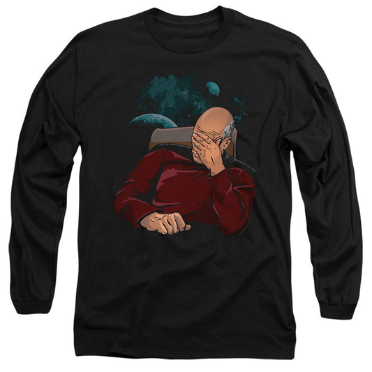 Star Trek Facepalm Mens Long Sleeve Shirt Black Officially Licensed Officially Licensed