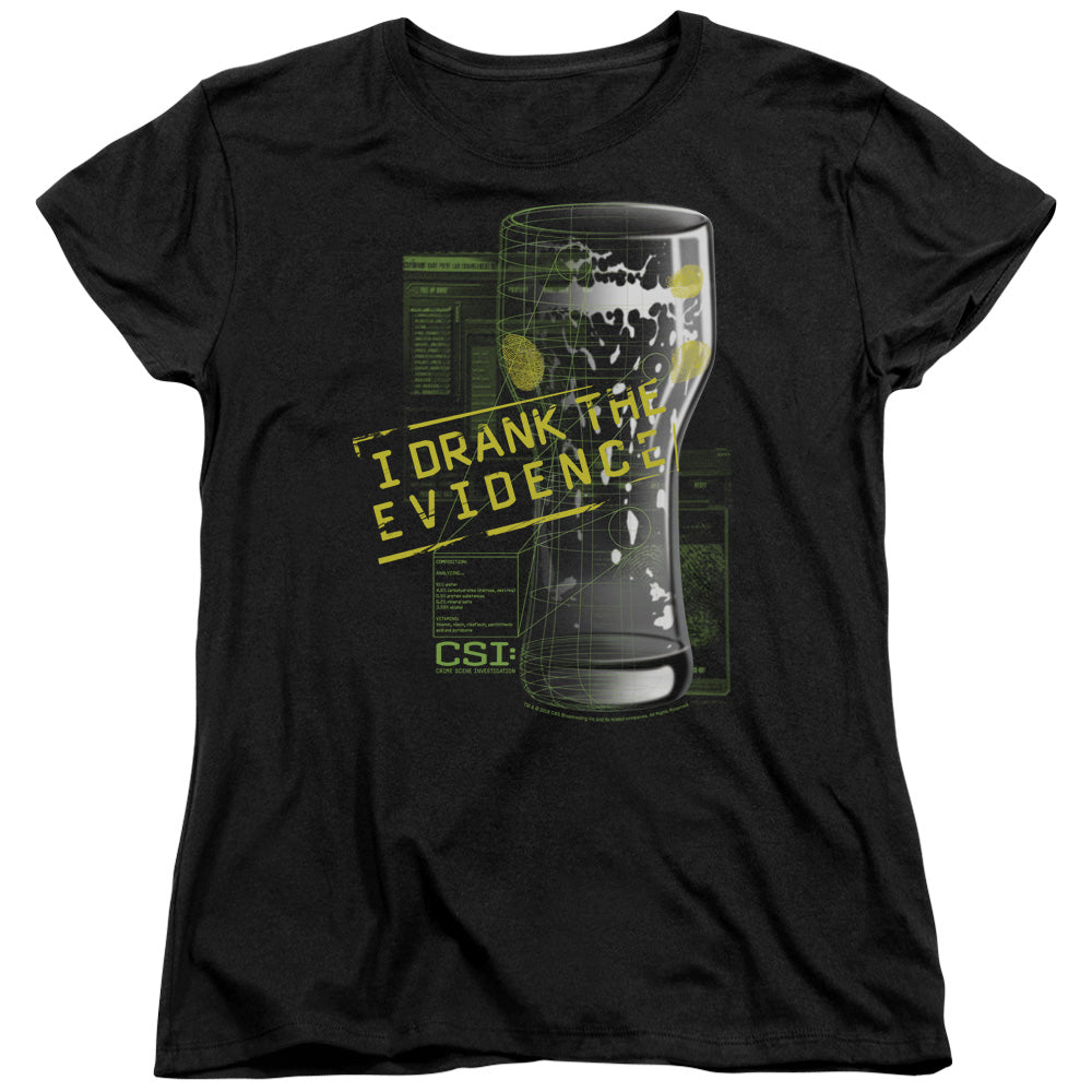 Csi I Drank the Evidence Womens T Shirt Black Officially Licensed