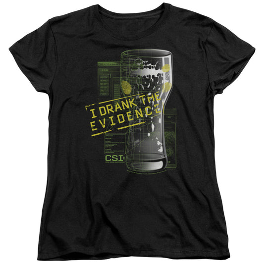 Csi I Drank the Evidence Womens T Shirt Black Officially Licensed