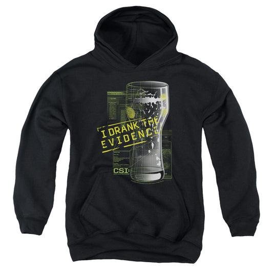 Csi I Drank the Evidence Kids Youth Hoodie Black Officially Licensed