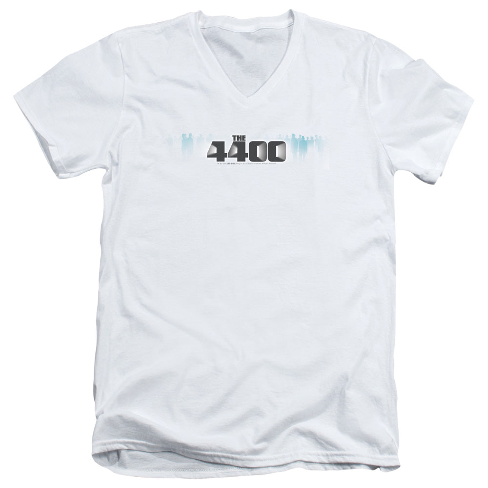 4400 the 4400 Logo Mens Slim Fit V-Neck T Shirt White