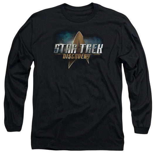Star Trek Discovery Discovery Logo Mens Long Sleeve Shirt Black Officially Licensed Officially Licensed