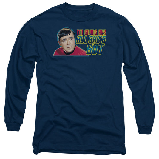 Star Trek All Shes Got Mens Long Sleeve Shirt Navy Officially Licensed Officially Licensed