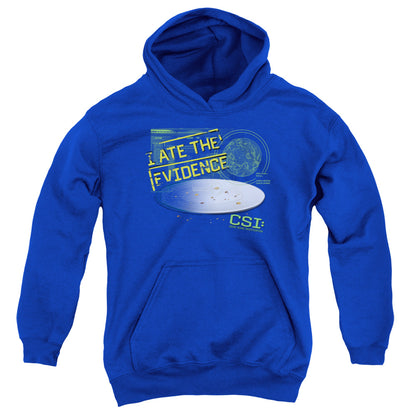 Csi I Ate the Evidence Kids Youth Hoodie Royal Officially Licensed