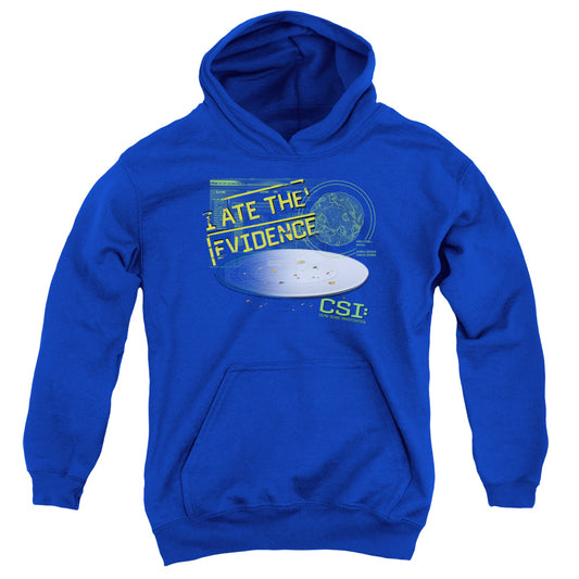 Csi I Ate the Evidence Kids Youth Hoodie Royal Officially Licensed