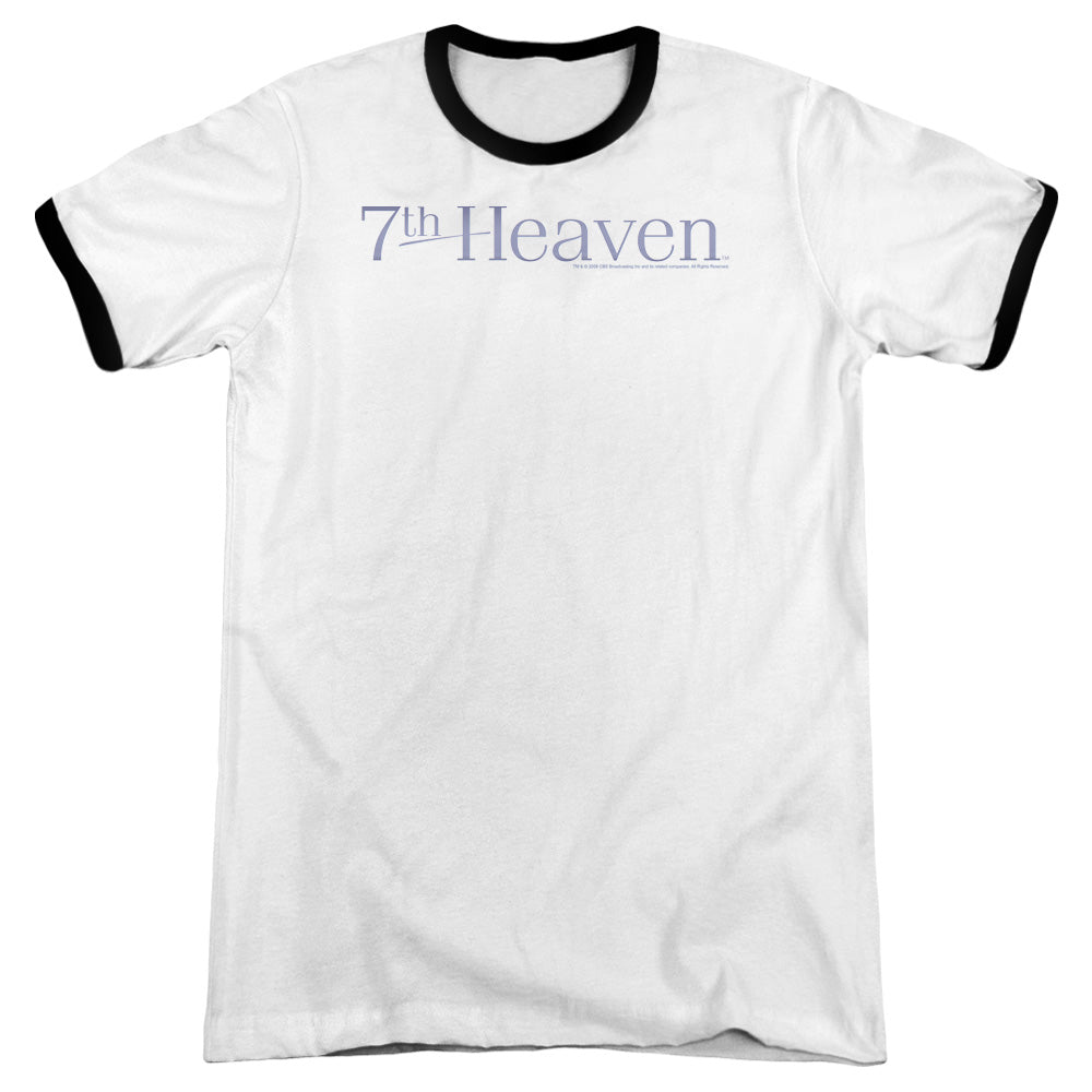 7th Heaven 7th Heaven Logo Heather Ringer Mens T Shirt White