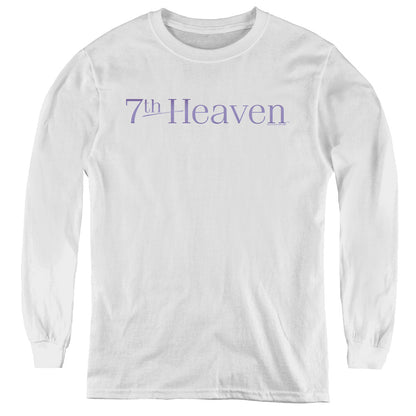 7th Heaven 7th Heaven Logo Long Sleeve Kids Youth T Shirt White