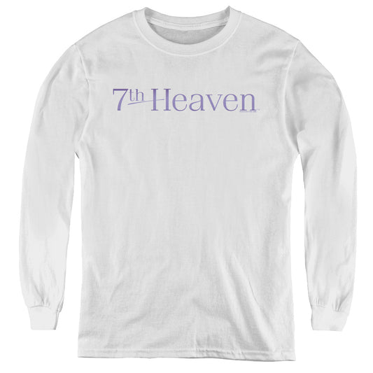 7th Heaven 7th Heaven Logo Long Sleeve Kids Youth T Shirt White