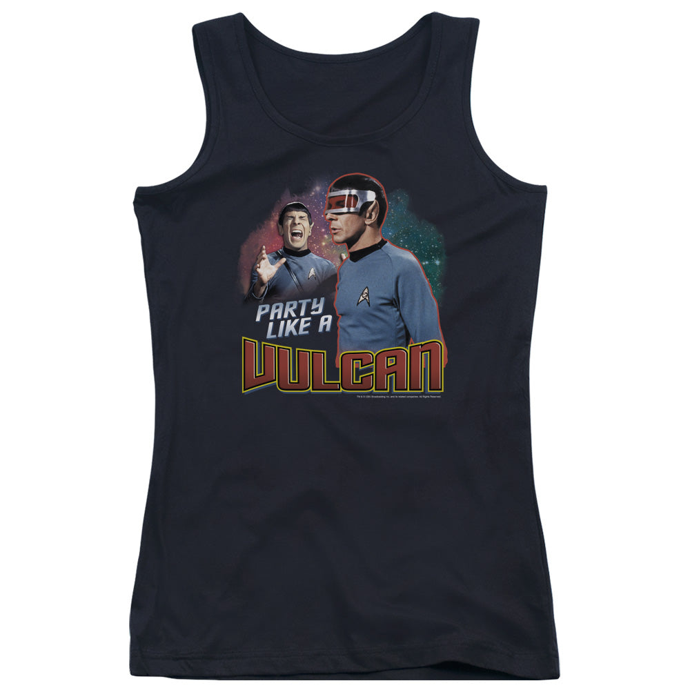 Star Trek Party Like a Vulcan Womens Tank Top Shirt Black