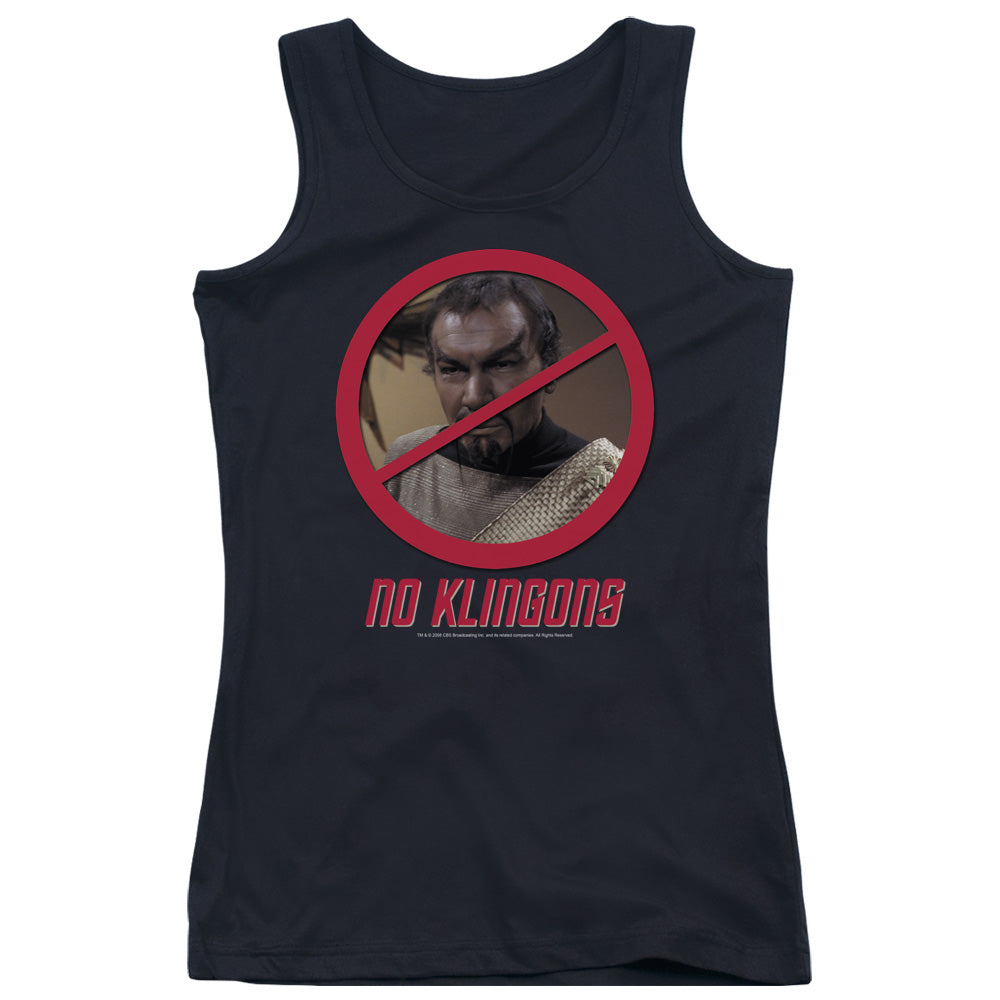 Star Trek No Klingons Womens Tank Top Shirt Black