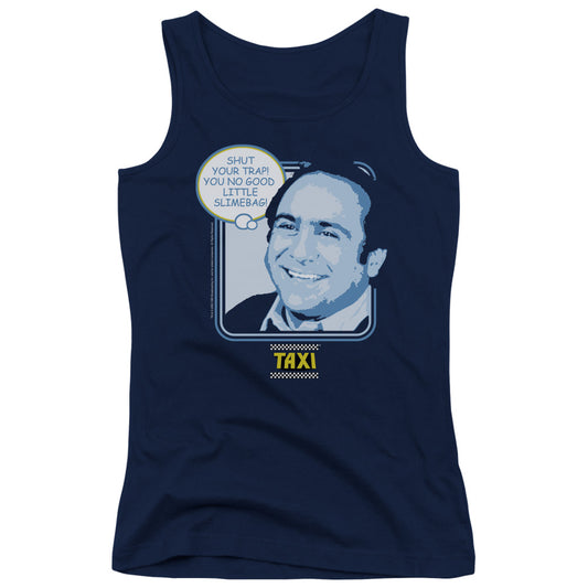 Taxi Shut Your Trap Womens Tank Top Shirt Navy Blue