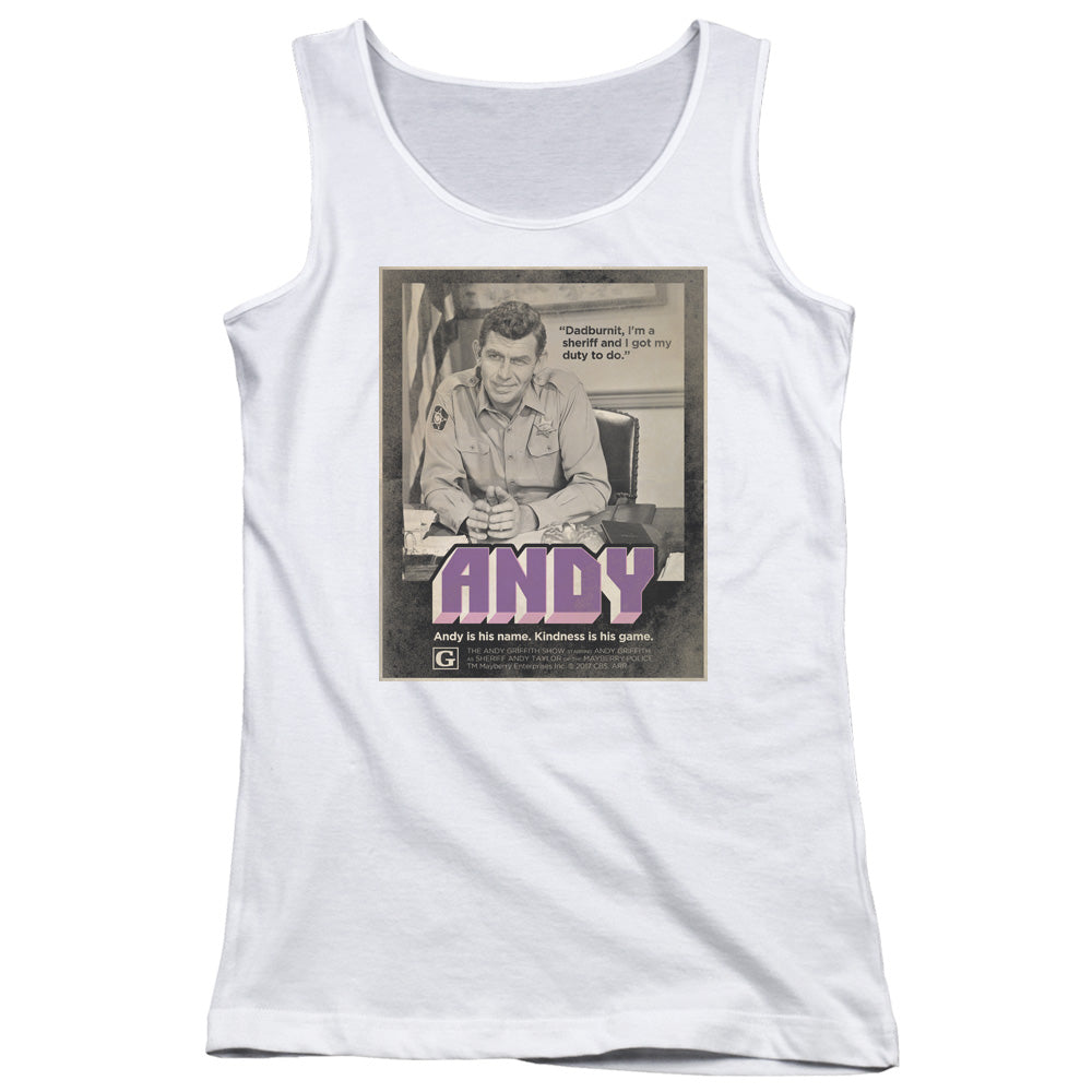 Andy Griffith Show Andy Womens Tank Top Shirt White