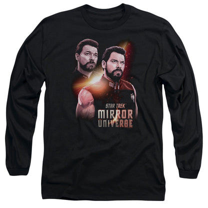 Star Trek Mirror Riker Mens Long Sleeve Shirt Black Officially Licensed Officially Licensed
