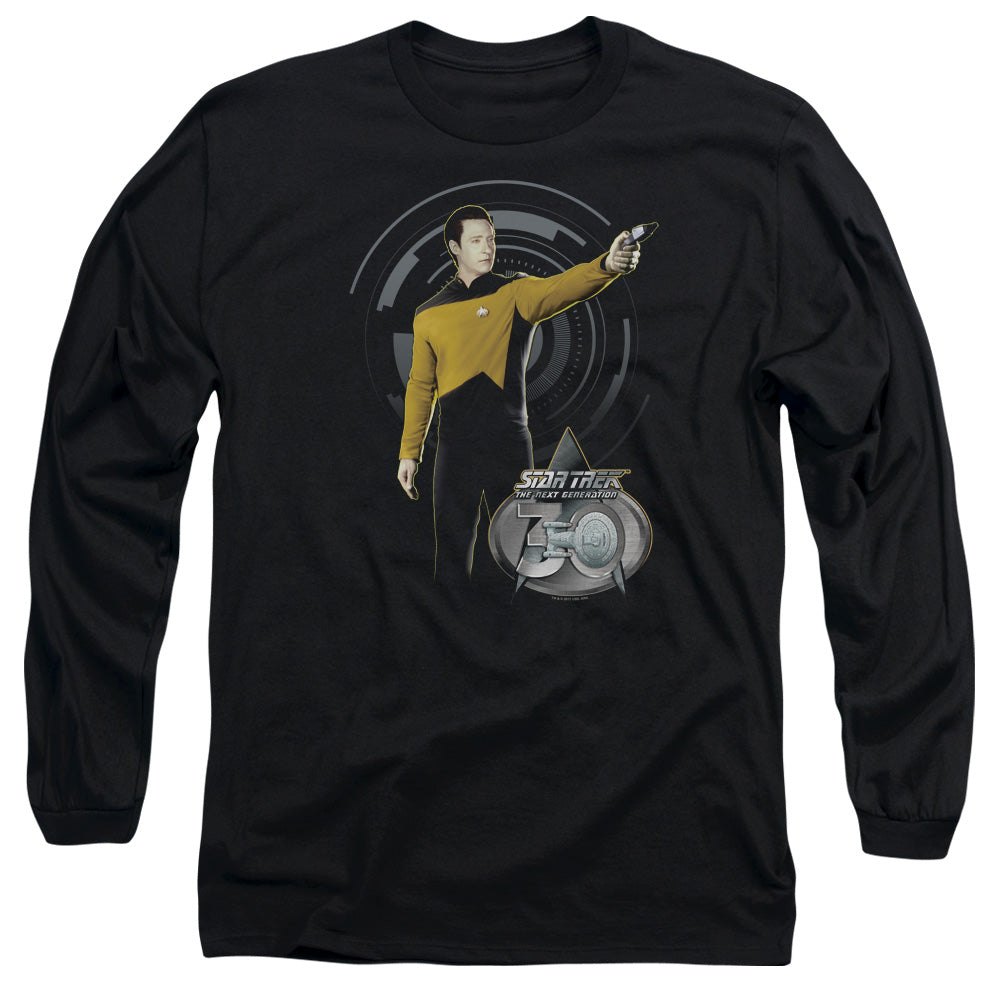 Star Trek Data 30 Mens Long Sleeve Shirt Black Officially Licensed Officially Licensed