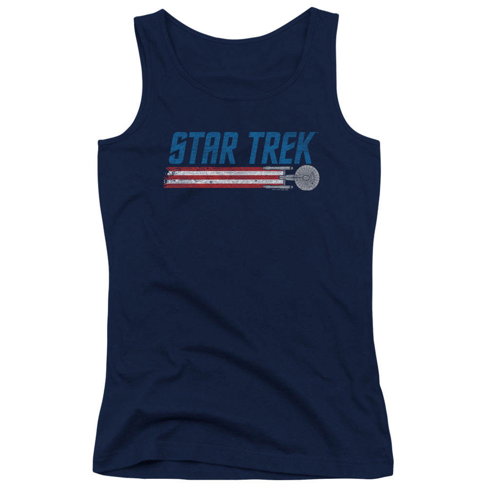 Star Trek Americana Enterprise Womens Tank Top Shirt Navy