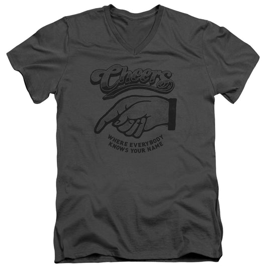 Cheers the Standard Mens Slim Fit V-Neck T Shirt Charcoal Officially Licensed