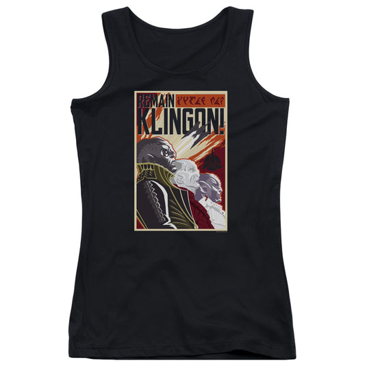 Star Trek Discovery Remain Klingson Poster Womens Tank Top Shirt Black