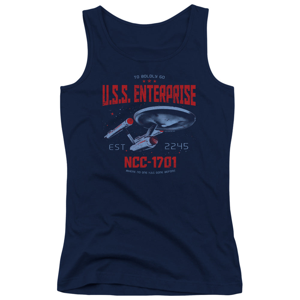 Star Trek Stardate 2245 Womens Tank Top Shirt Navy