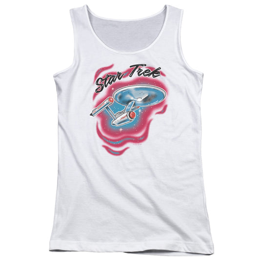 Star Trek Trek Airbrush Womens Tank Top Shirt White