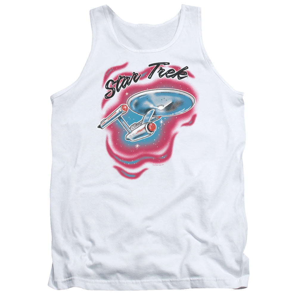 Star Trek Trek Airbrush Mens Tank Top Shirt White