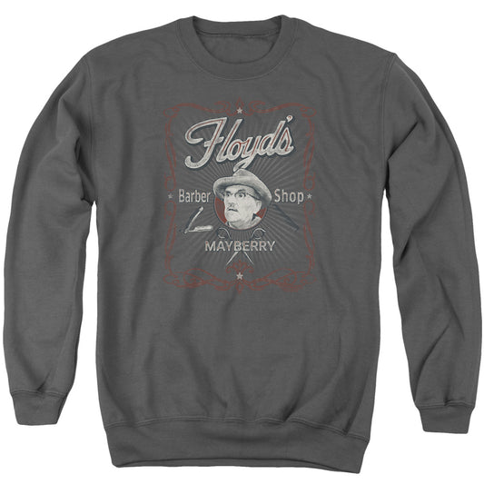 Andy Griffith Mayberry Floyds Mens Crewneck Sweatshirt Charcoal