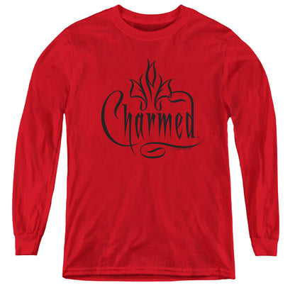 Charmed Charmed Logo Long Sleeve Kids Youth T Shirt Red Officially Licensed