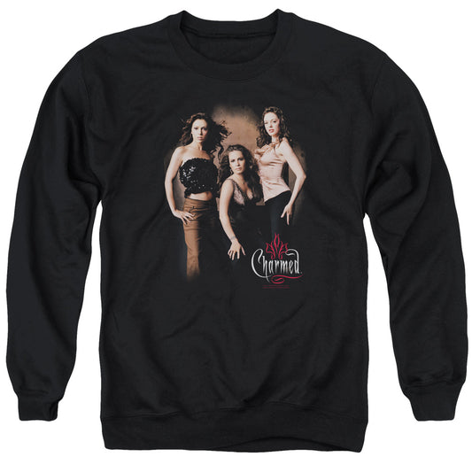 Charmed Three Hot Witches Mens Crewneck Sweatshirt Black Officially Licensed