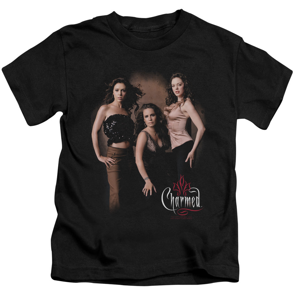 Charmed Three Hot Witches Juvenile Kids Youth T Shirt Black Officially Licensed