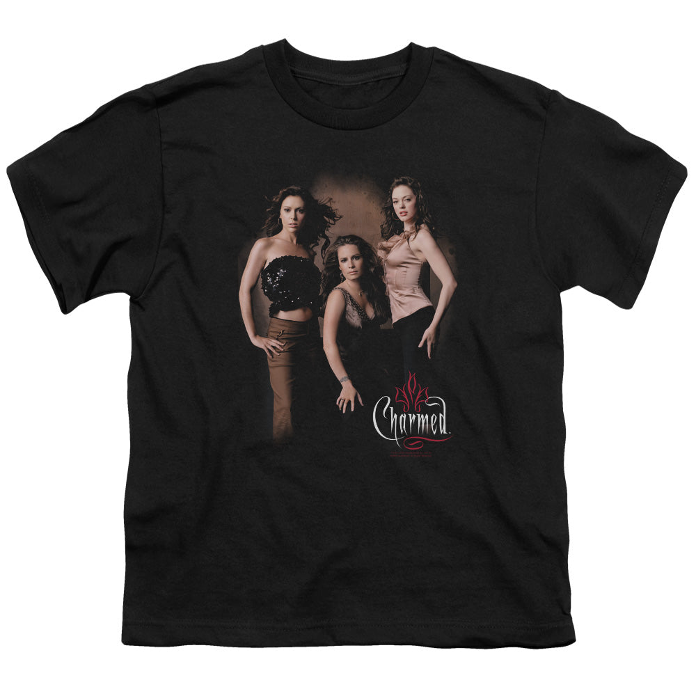 Charmed Three Hot Witches Kids Youth T Shirt Black Officially Licensed