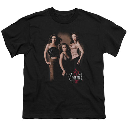 Charmed Three Hot Witches Kids Youth T Shirt Black Officially Licensed