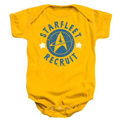 Star Trek Recruit Stamped Infant Baby Snapsuit Gold