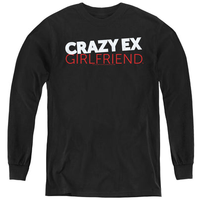 Crazy Ex Girlfriend Crazy Logo Long Sleeve Kids Youth T Shirt Black Officially Licensed