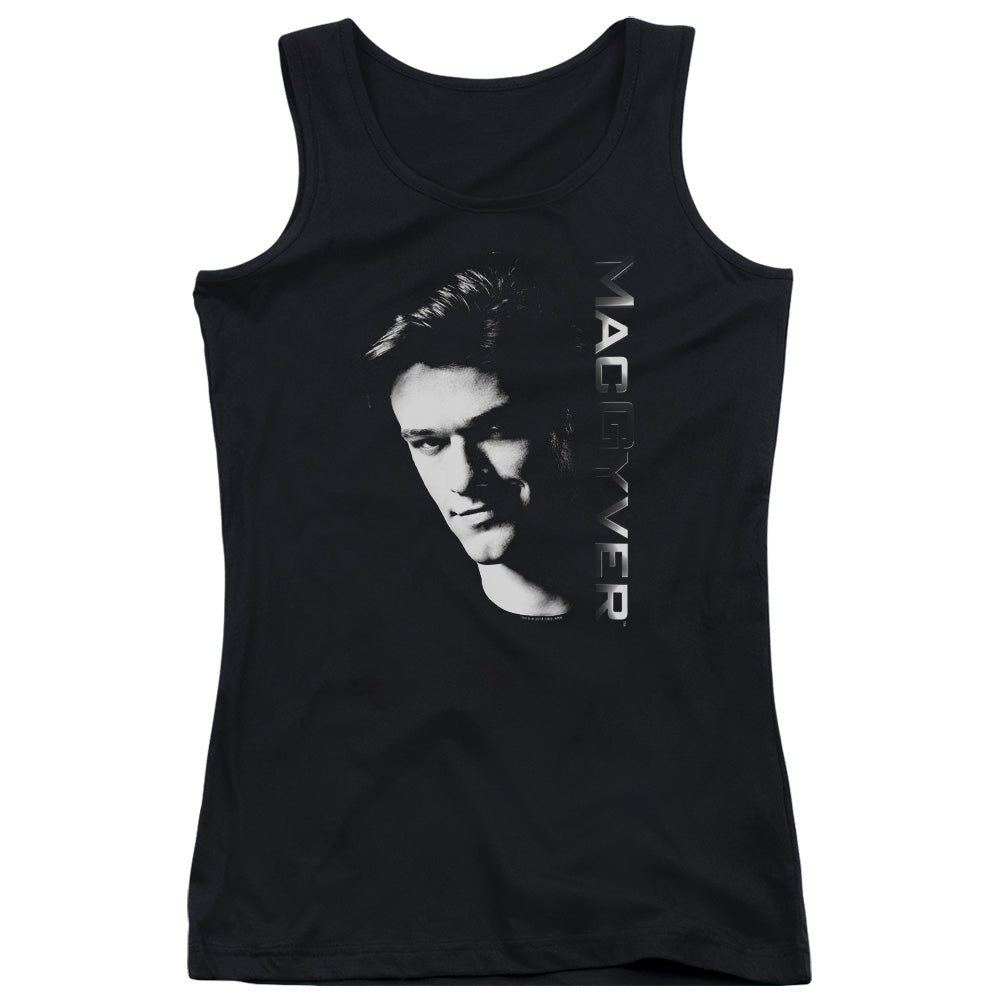 Macgyver Face Womens Tank Top Shirt Black