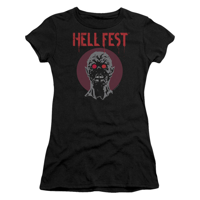Hell Fest Logo Junior Sheer Cap Sleeve Womens T Shirt Black