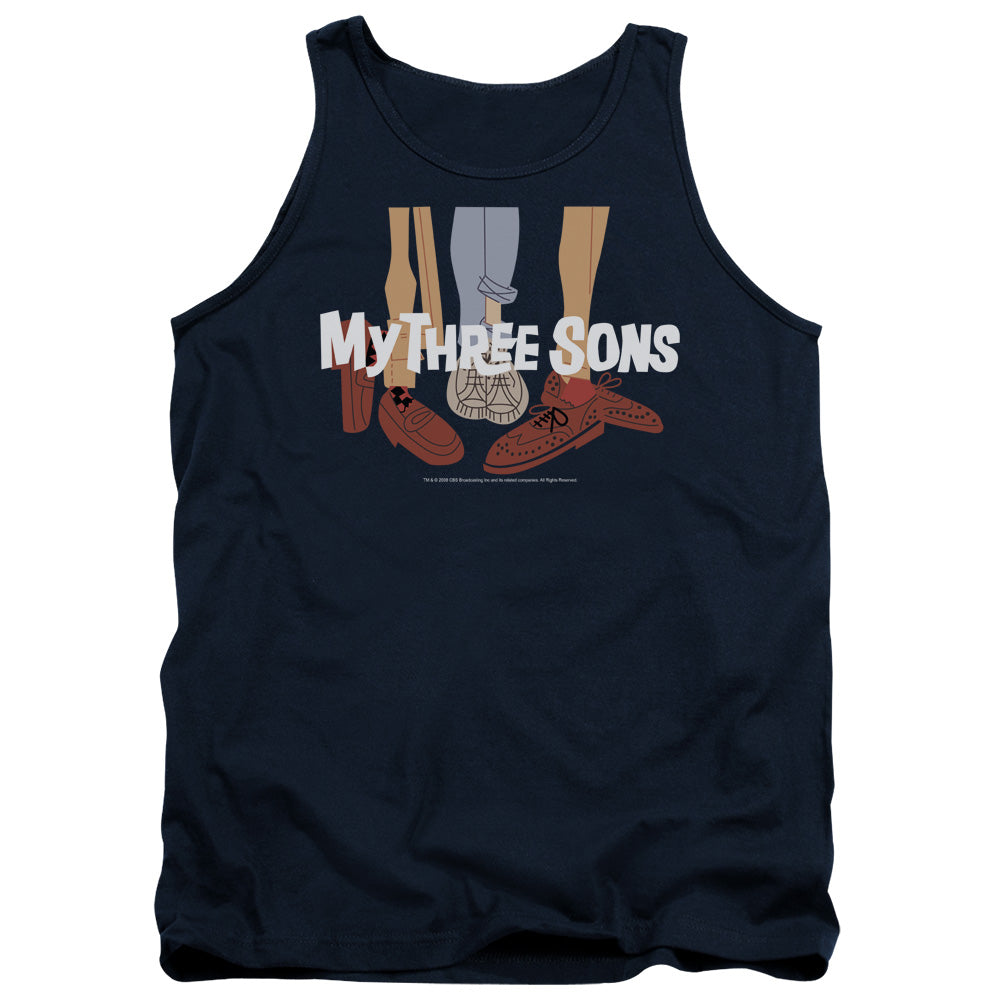 My Three Sons Shoes Logo Mens Tank Top Shirt Navy