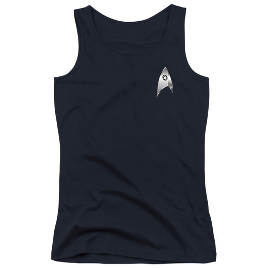 Star Trek Discovery Sciences Badge Womens Tank Top Shirt Navy