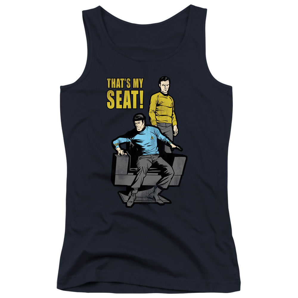 Star Trek My Seat Womens Tank Top Shirt Royal Blue