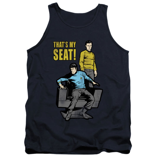 Star Trek My Seat Mens Tank Top Shirt Royal Blue