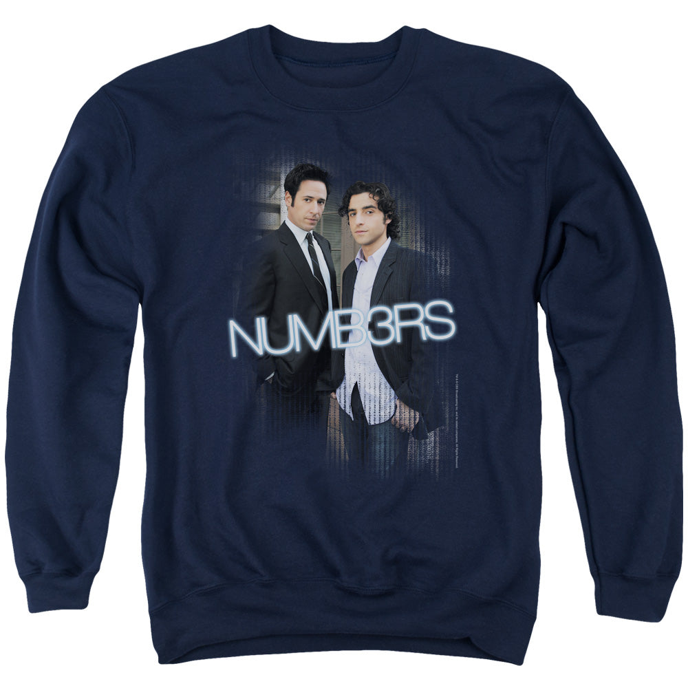Numb3rs Don &amp; Charlie Mens Crewneck Sweatshirt Navy Officially Licensed