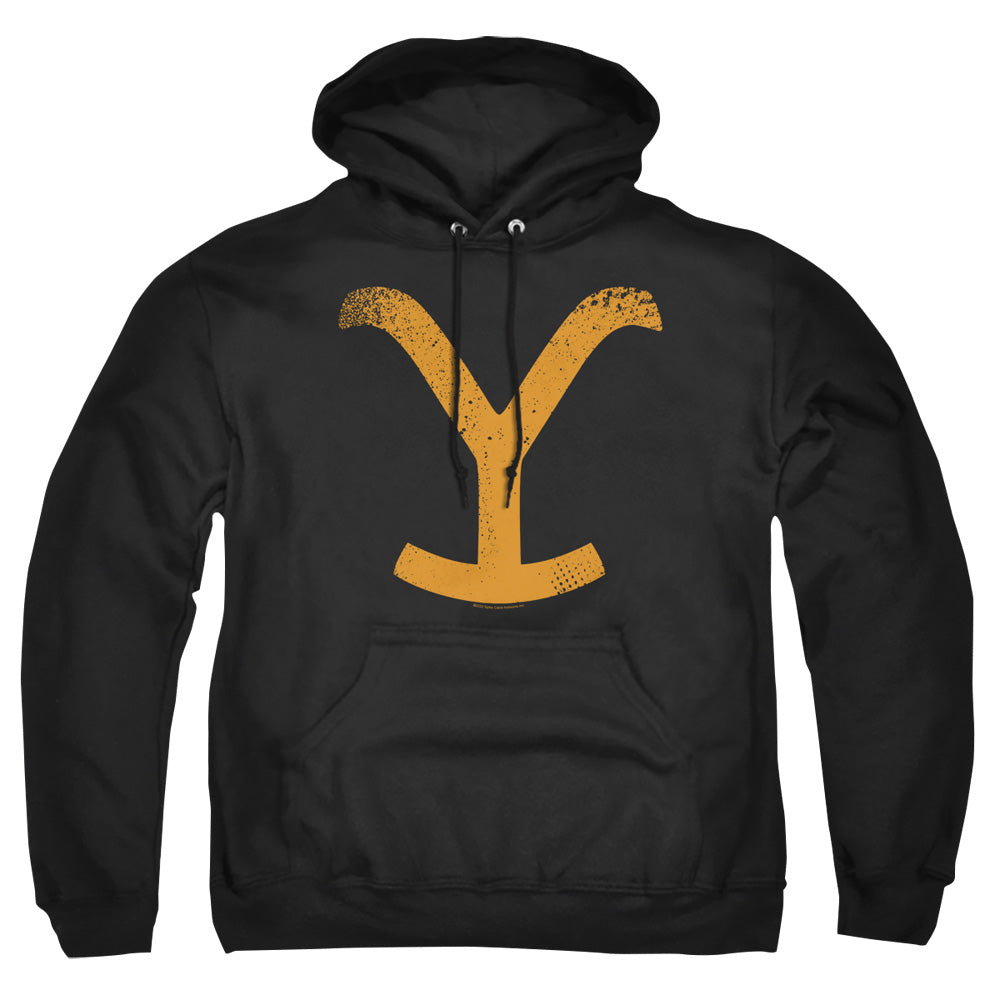 Yellowstone Large Brand Mens Hoodie Black