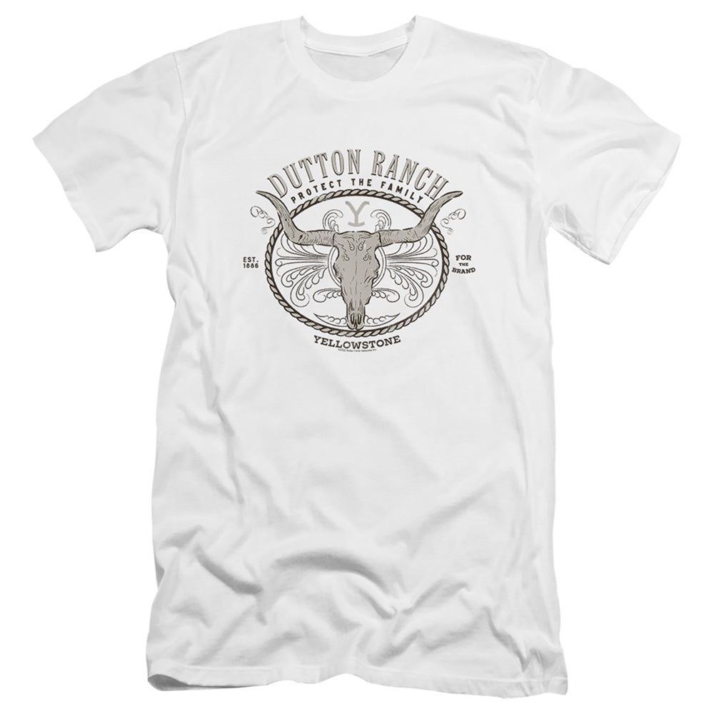 Yellowstone Dutton Ranch Premium Bella Canvas Slim Fit Mens T Shirt White