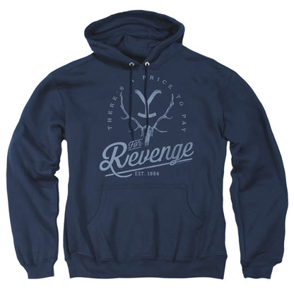 Yellowstone Revenge Skull Mens Hoodie Navy