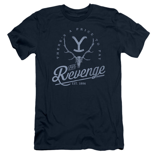 Yellowstone Revenge Skull Slim Fit Mens T Shirt Navy