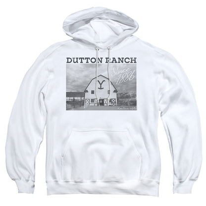 Yellowstone Dutton Barn Mens Hoodie White