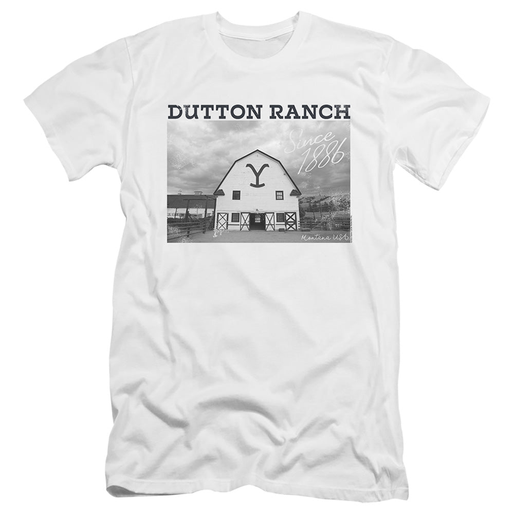 Yellowstone Dutton Barn Premium Bella Canvas Slim Fit Mens T Shirt White