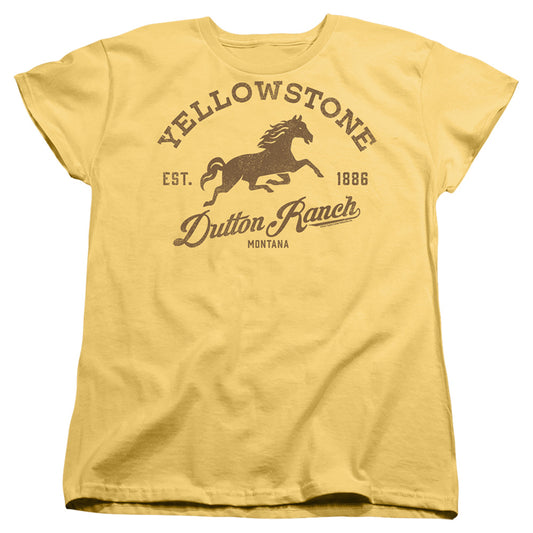 Yellowstone Dutton Ranch Horse Womens T Shirt Banana