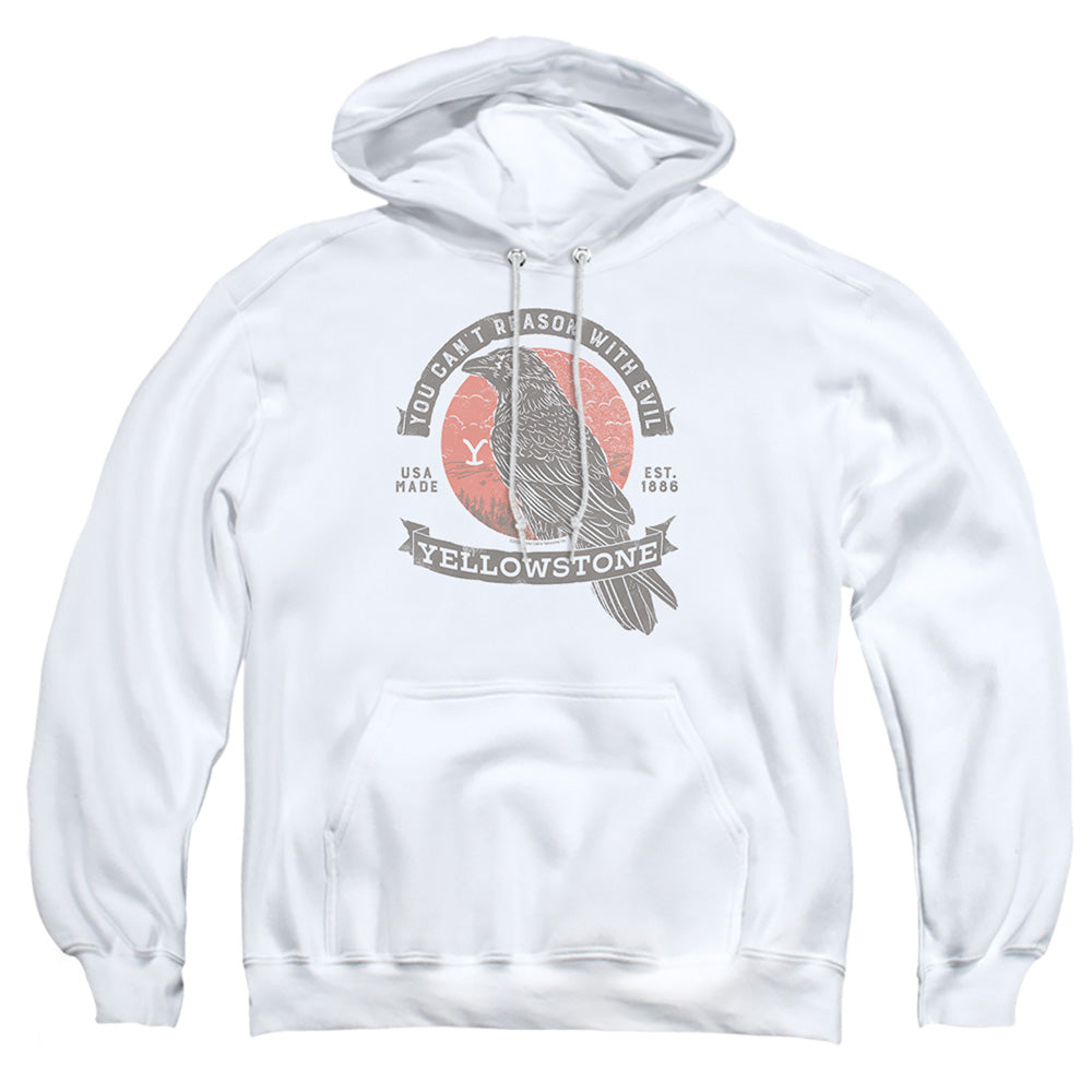 Yellowstone Evil Bird Mens Hoodie White