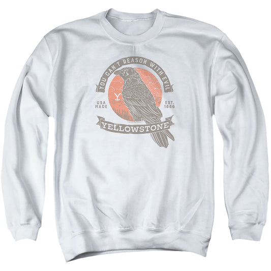 Yellowstone Evil Bird Mens Crewneck Sweatshirt White